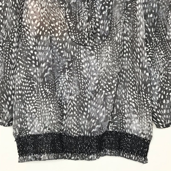 Maurices Leopard print semi sheer peasant blouse M - Picture 3 of 8